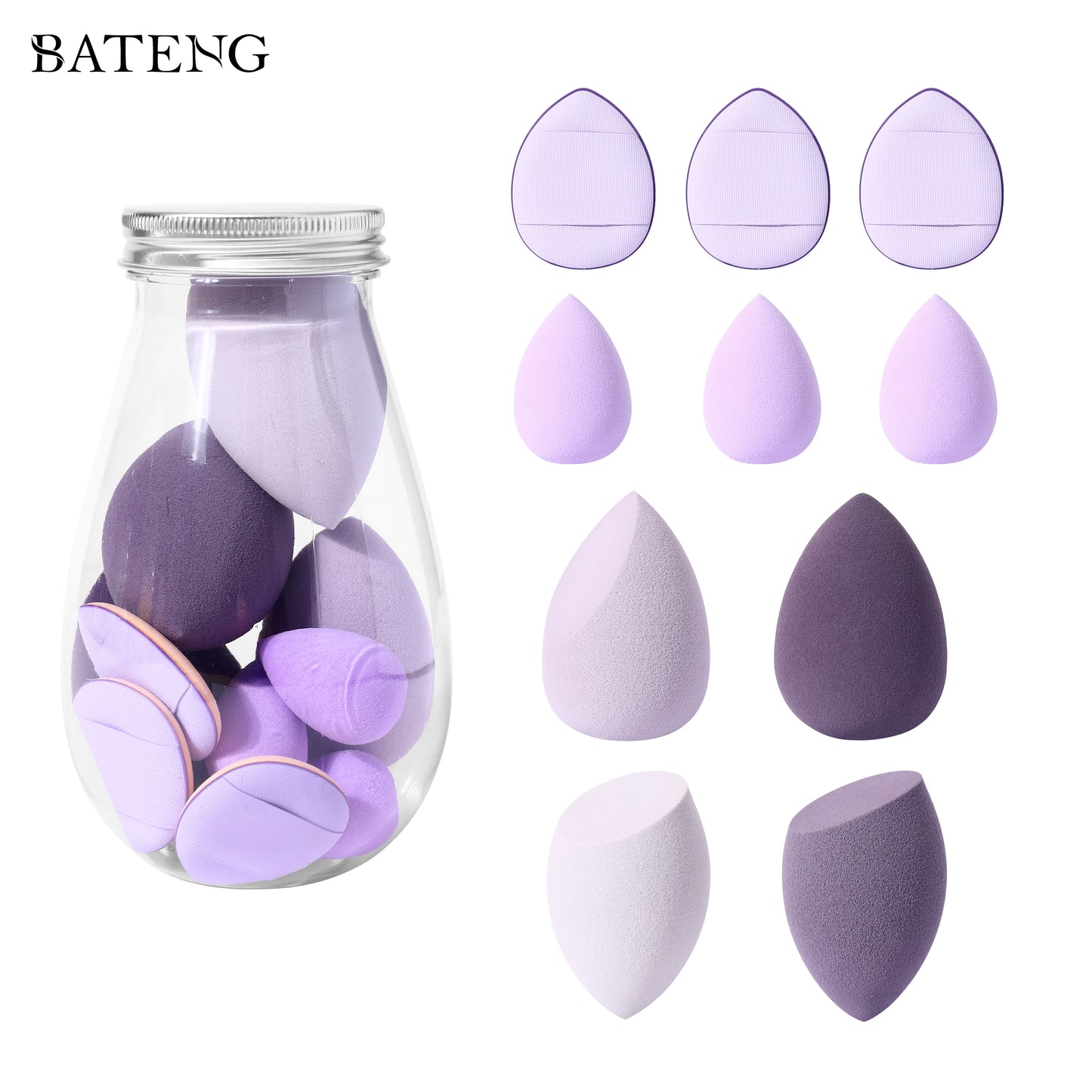 Bulb Bottle Powder Puff Set