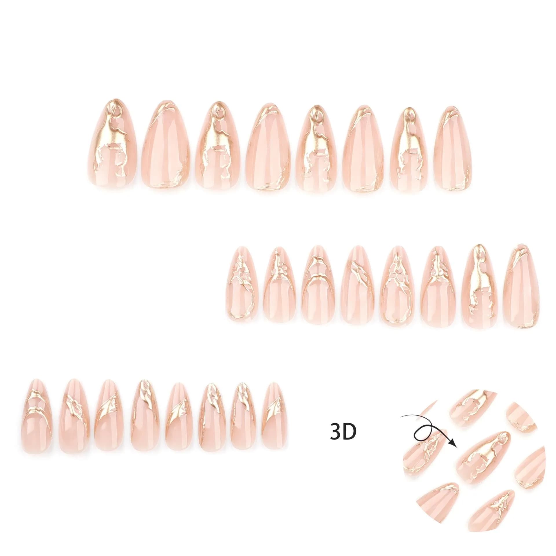 24pcs Medium Almond Press detail 3